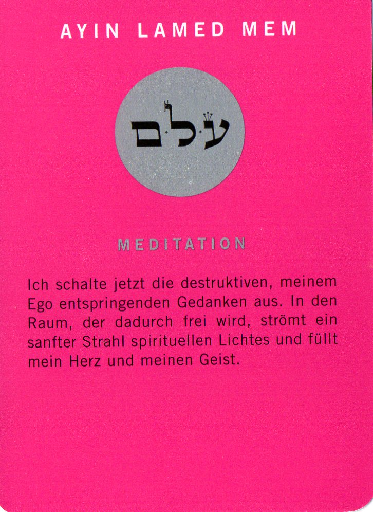 Eine Meditationskarte aus dem Kartenspiel “Die 72 Namen Gottes“