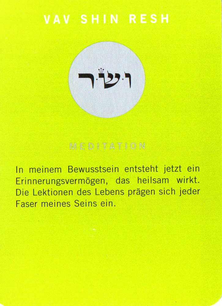 Am Ende noch eine Meditationskarte aus dem Kartenspiel Die 72 Namen Gottes