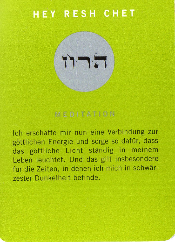Am Ende noch eine Meditationskarte aus dem Kartenspiel Die 72 Namen Gottes