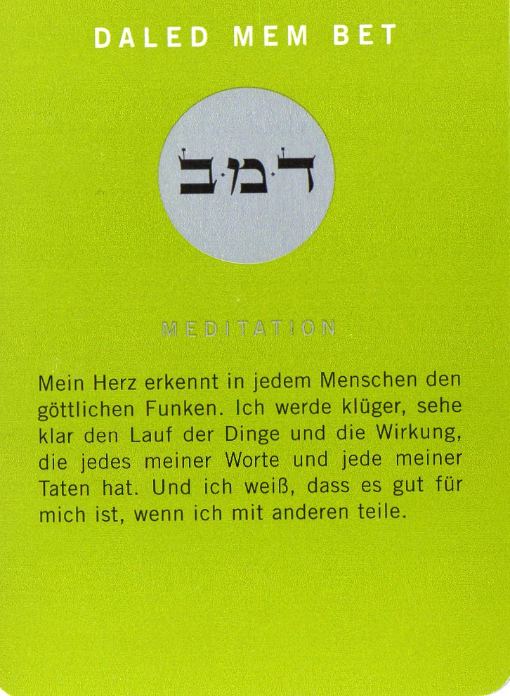 Am Ende noch eine Meditationskarte aus dem Kartenspiel Die 72 Namen Gottes