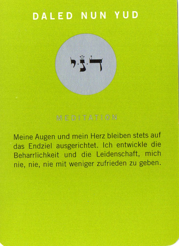 Am Ende noch eine Meditationskarte aus dem Kartenspiel Die 72 Namen Gottes
