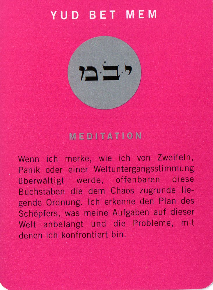 Am Ende noch eine Meditationskarte aus dem Kartenspiel Die 72 Namen Gottes